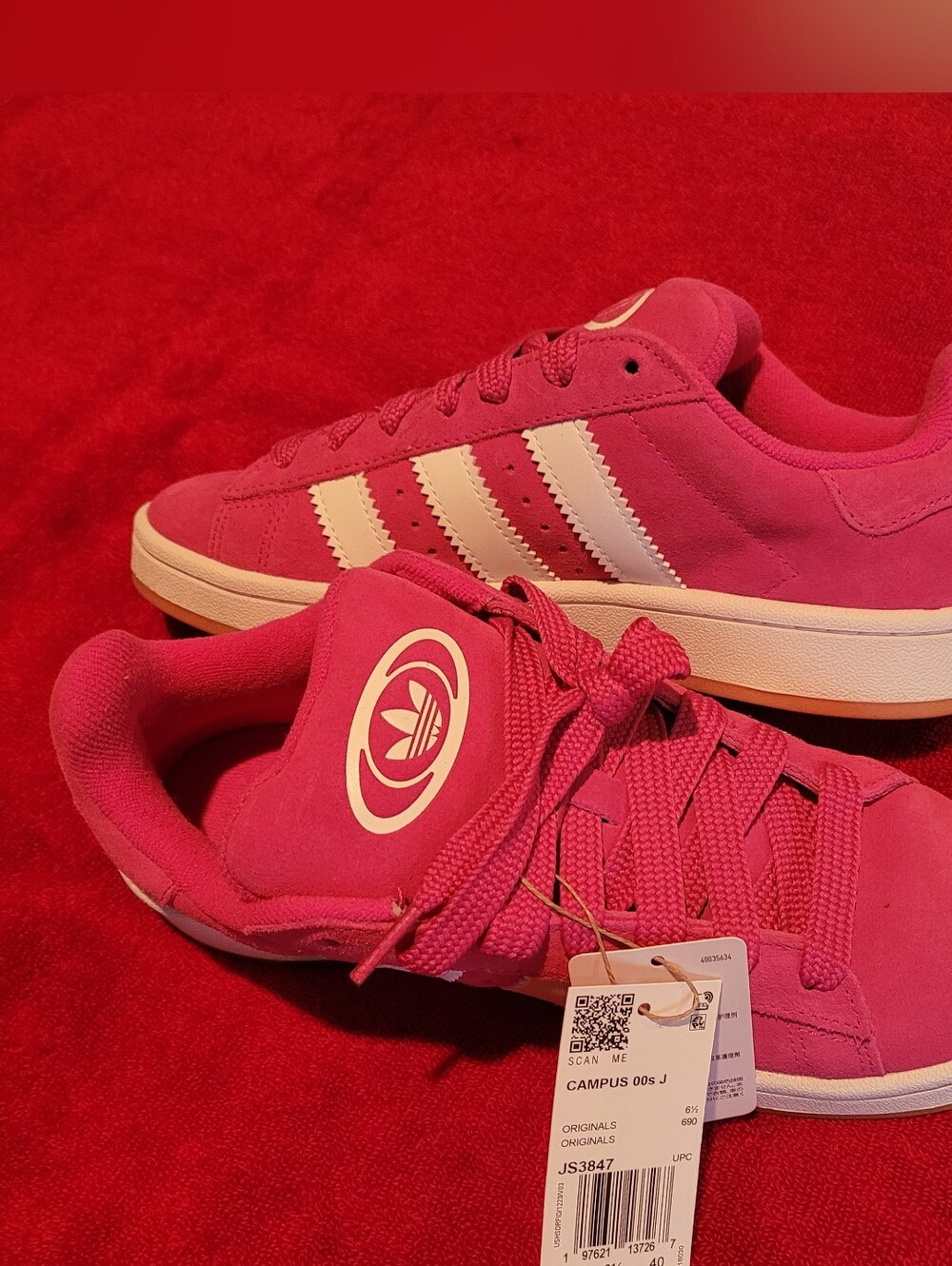 adidas Pink Suede Women's Campus Sneakers with White Stripes